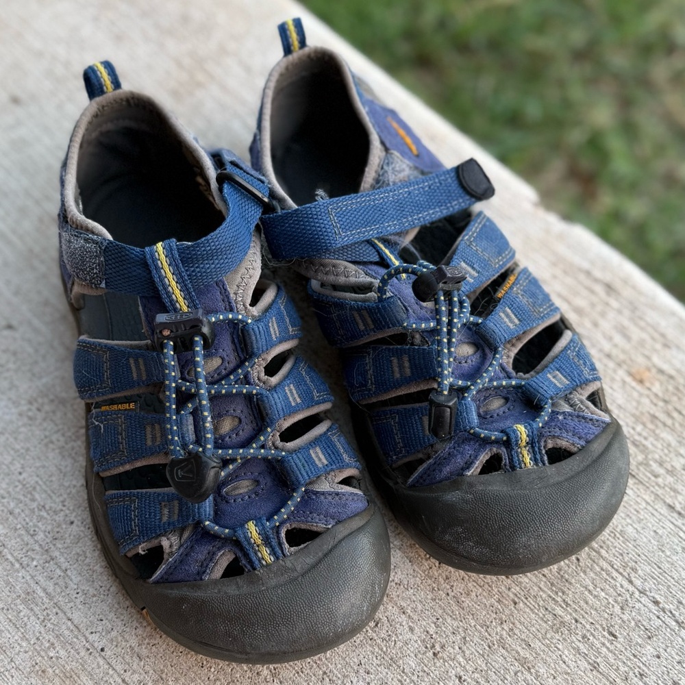 Boys Keen Newport Grey & Blue Sandals